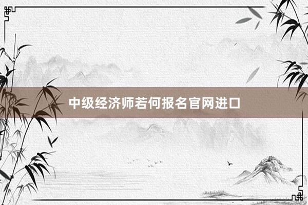 中级经济师若何报名官网进口